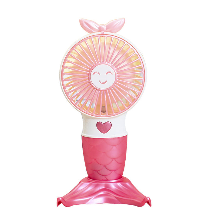 Women Portable Handheld Fan with Mermaid Design Bowlift