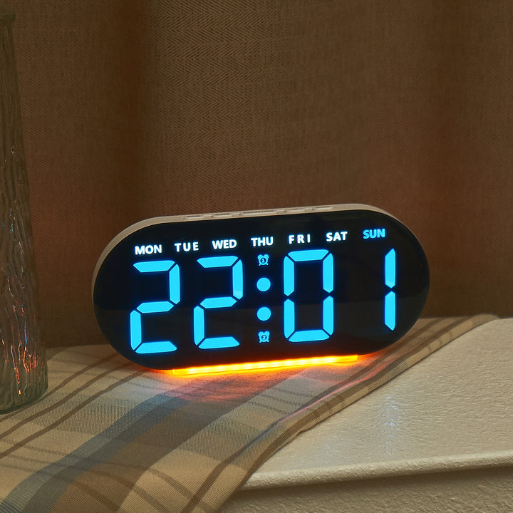 Digital Alarm Clock with Large LED Display and Temperature Display Bowlift
