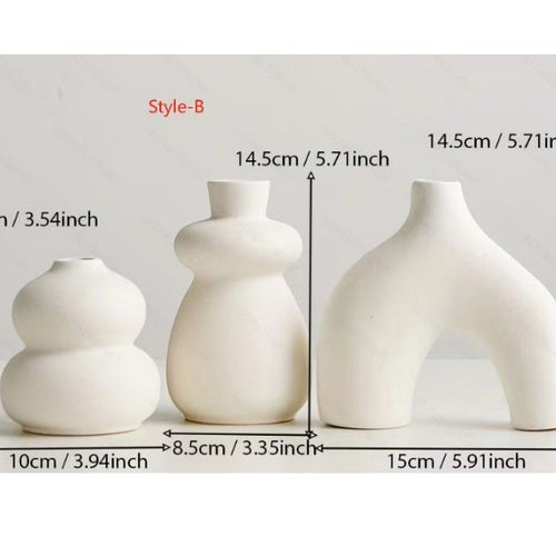 Artistic Abstract Ceramic Vase Set