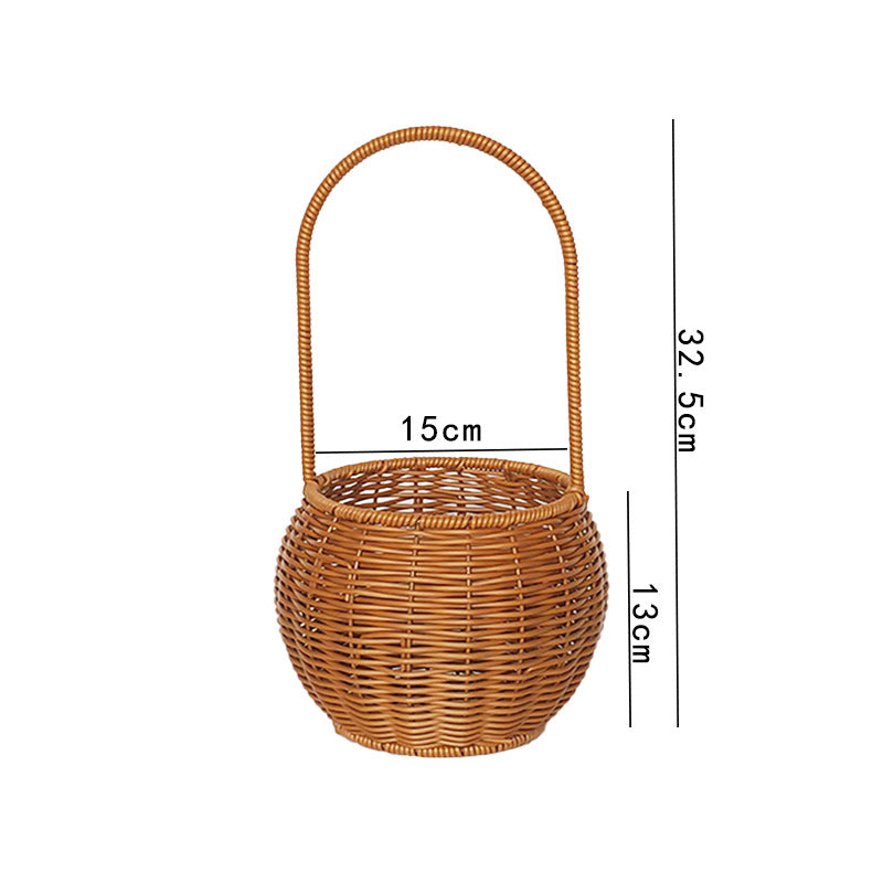 Handcrafted Wicker Storage Basket with Handle Bowlift