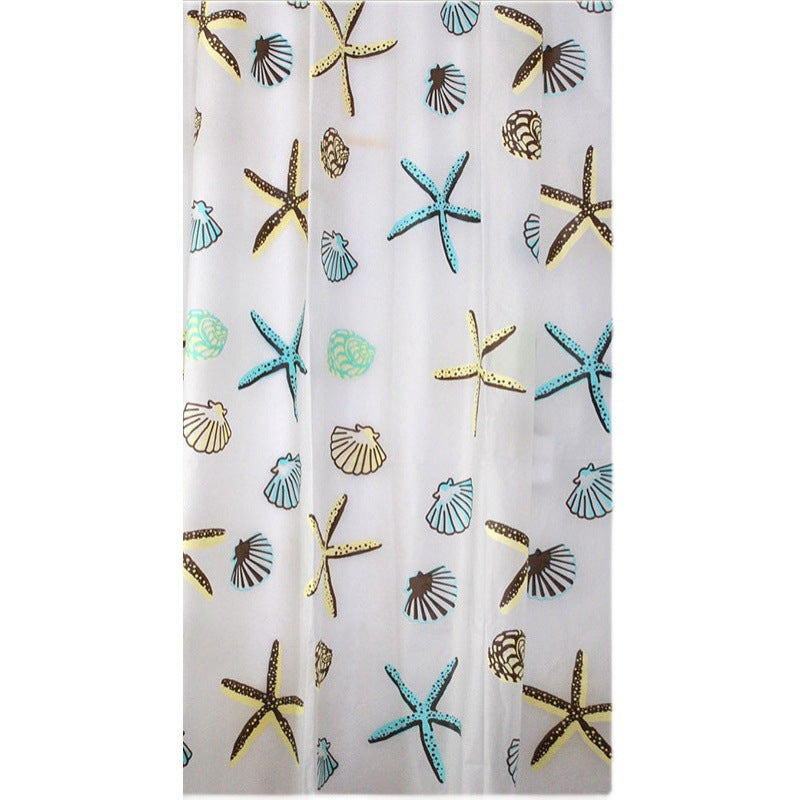 Coastal-Themed Shower Curtain Bowlift