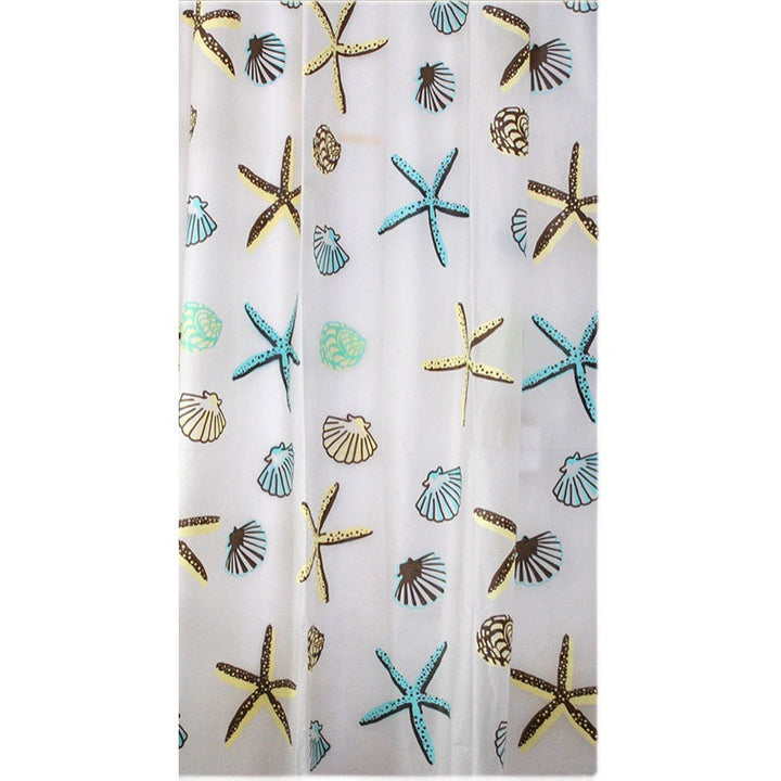 Coastal-Themed Shower Curtain Bowlift