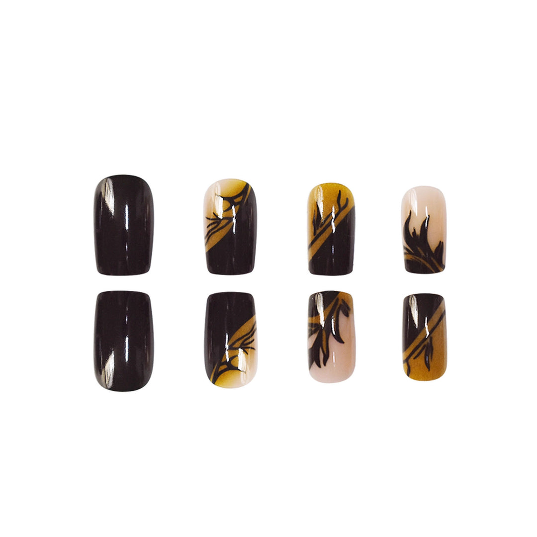 Decorative Glittery Star-Accented Press-On Nail Set Bowlift