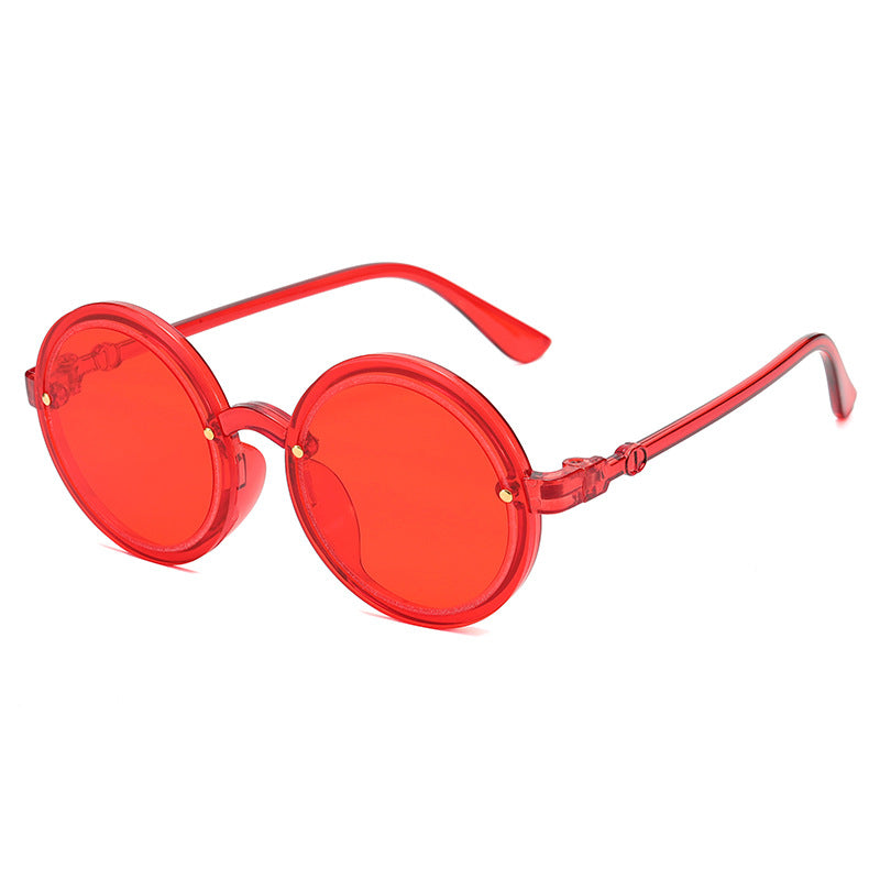 Women Round Sunglasses with Transparent Frame Bowlift