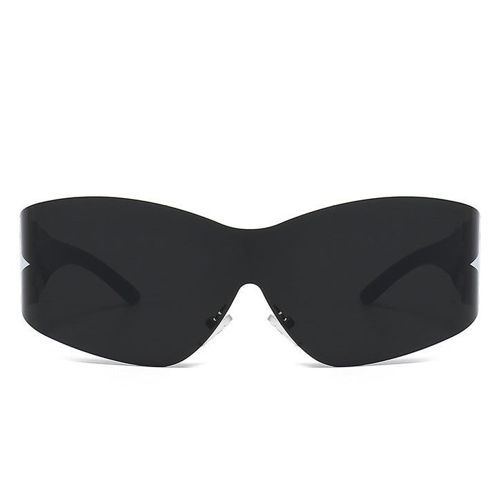 Sleek Shield Sunglasses with Star Accent Bowlift