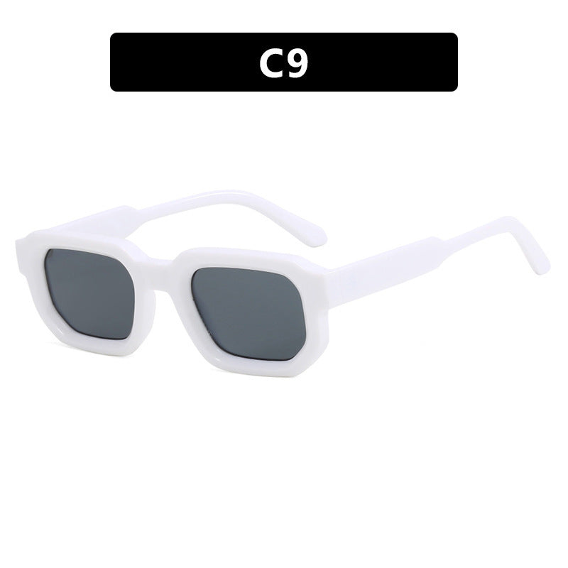 Women geometric sunglasses with fashionable high-gloss frame Bowlift
