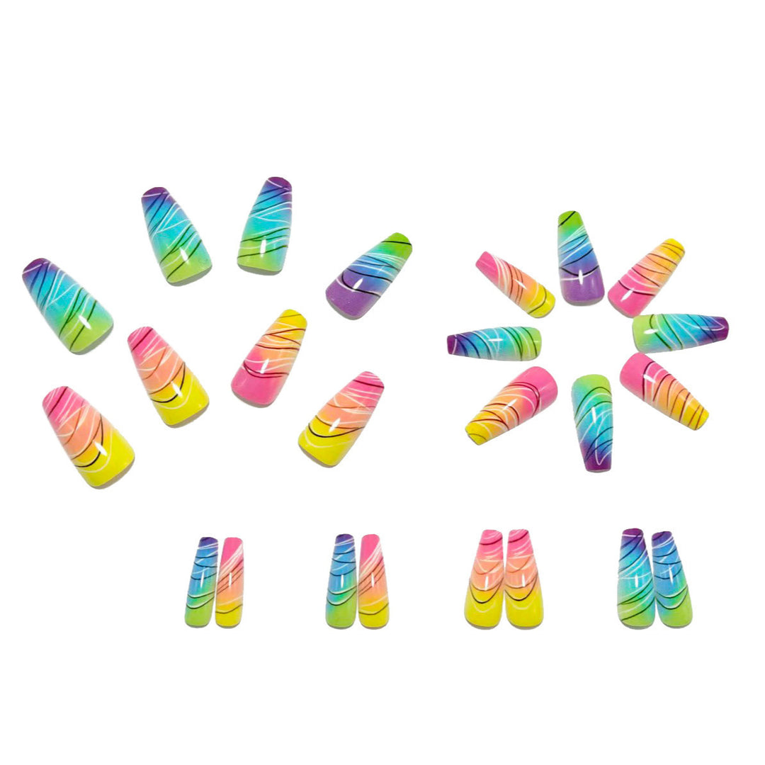 Artificial nails with glamorous glitter design and high gloss finish Bowlift