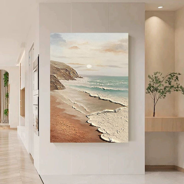 Textured Coastal Sunrise Canvas Artwork