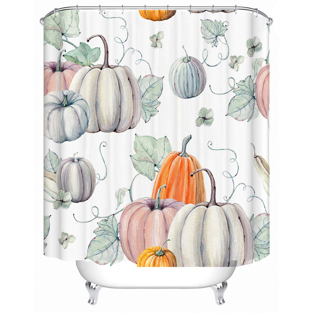Artistic Pumpkin Print Shower Curtain Bowlift