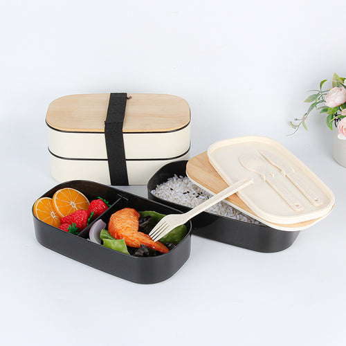Layered Bento Lunch Box with Bamboo Lid