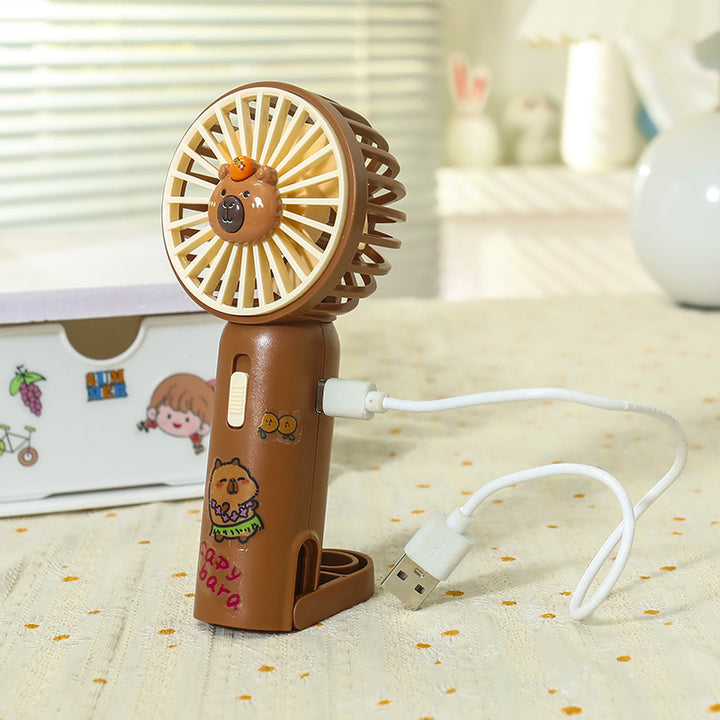 Ladies portable LED handheld fan in playful animal design Bowlift