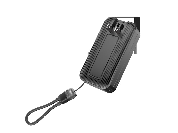 Portable power bank with integrated charging connector and practical loop Bowlift