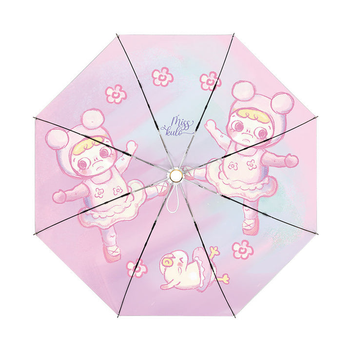 Ladies Umbrella with Cute Cartoon Design Bowlift