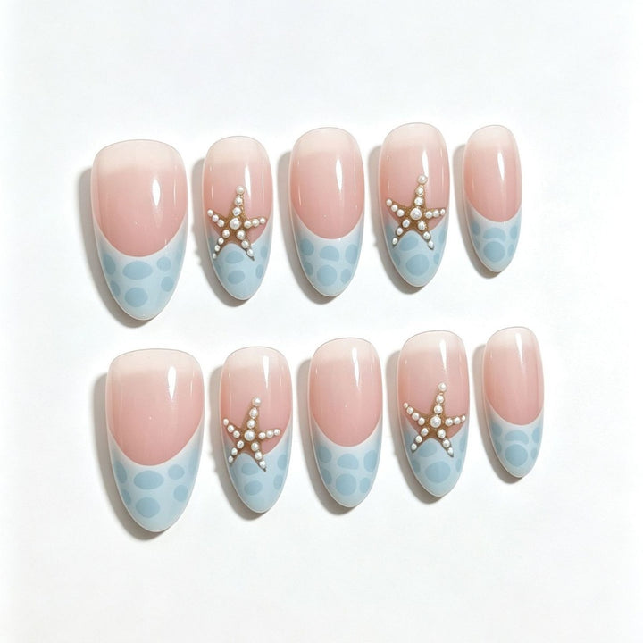 Nautical-Themed Decorative Press-On Nail Tips Bowlift