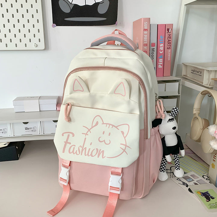 Backpack with Cute Cat Ears and Practical Compartments Bowlift