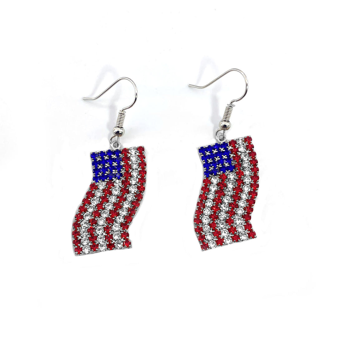 Women nano sparkling statement earrings with long rhinestone tassels Bowlift