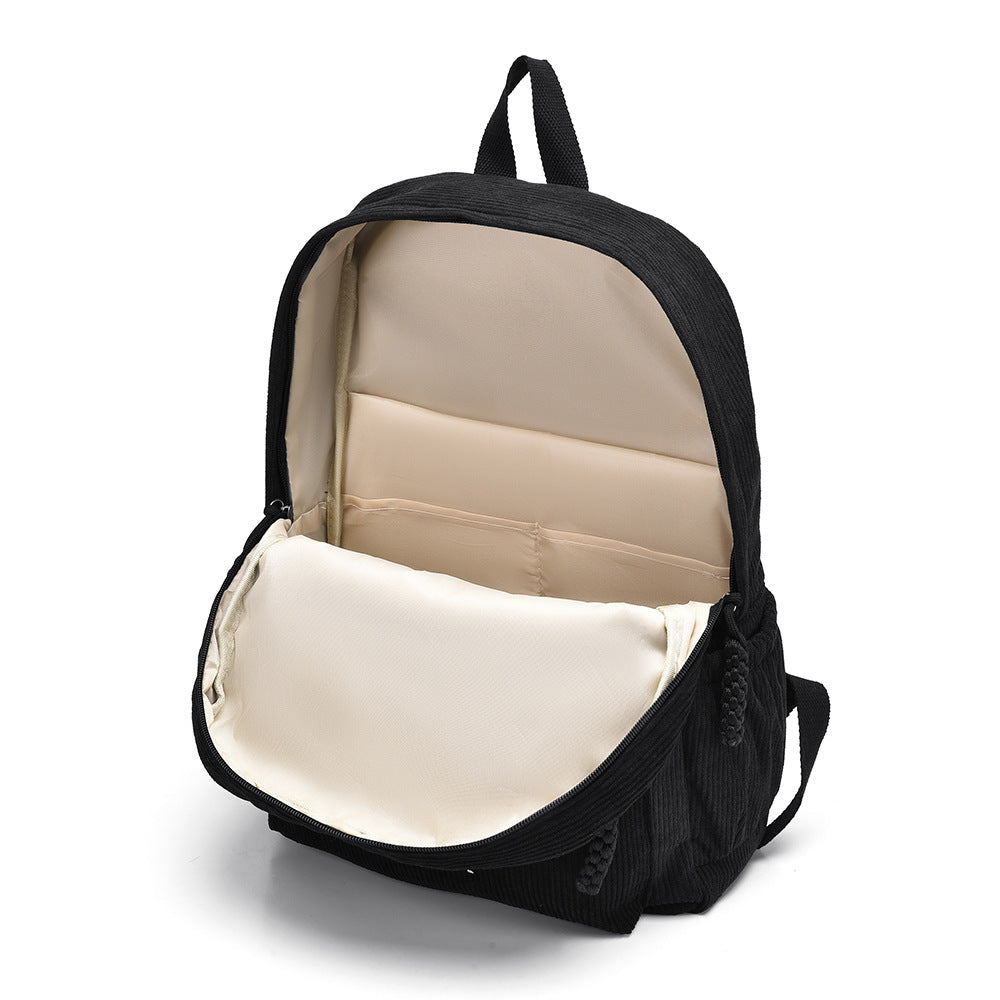Textured Fabric Multi-Compartment Backpack Bowlift