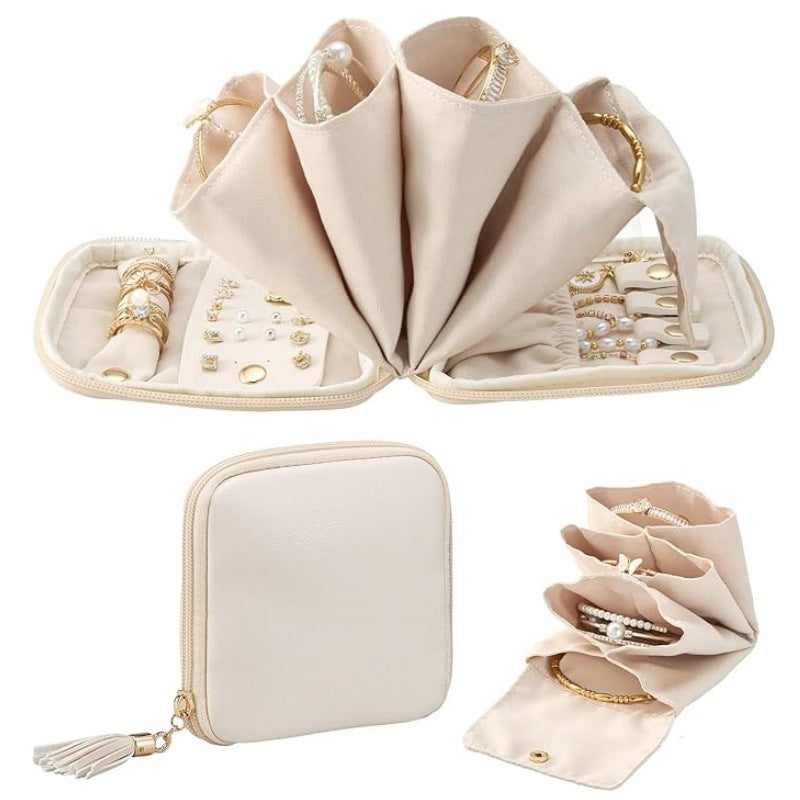Jewelry Organizer Bag with Multifunctional Interior Layout Bowlift