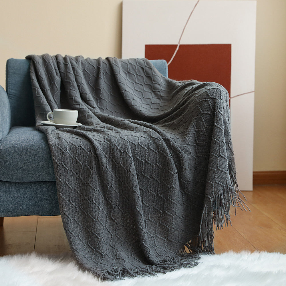 Textured Woven Throw Blanket