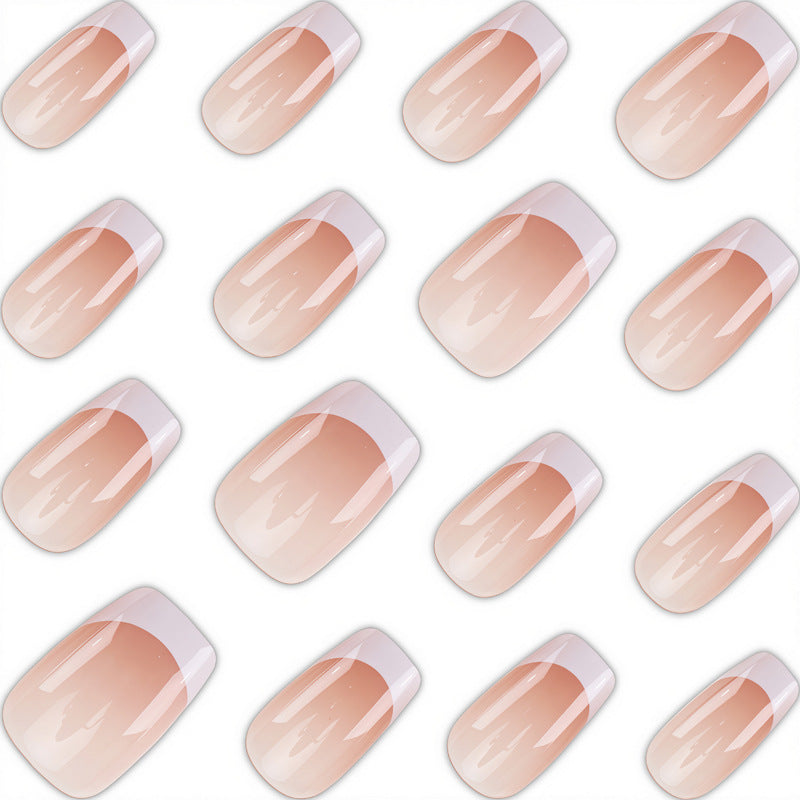Elegant French Tip Press-On Nails Bowlift