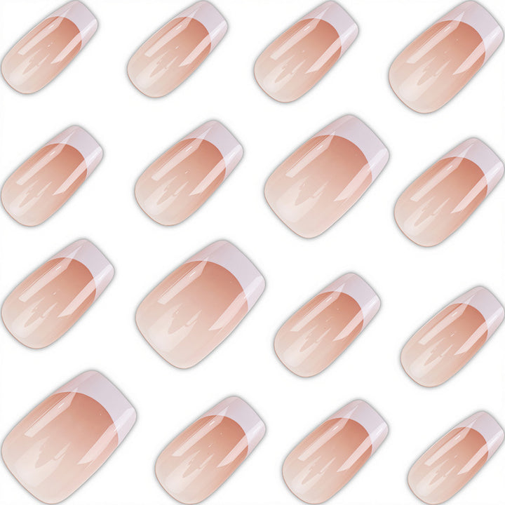 Elegant French Tip Press-On Nails Bowlift