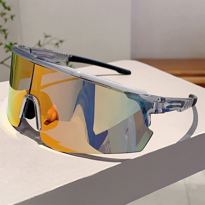 Unisex nan sporty performance sunglasses with continuous visor lens and shatterproof polycarbonate lens Bowlift