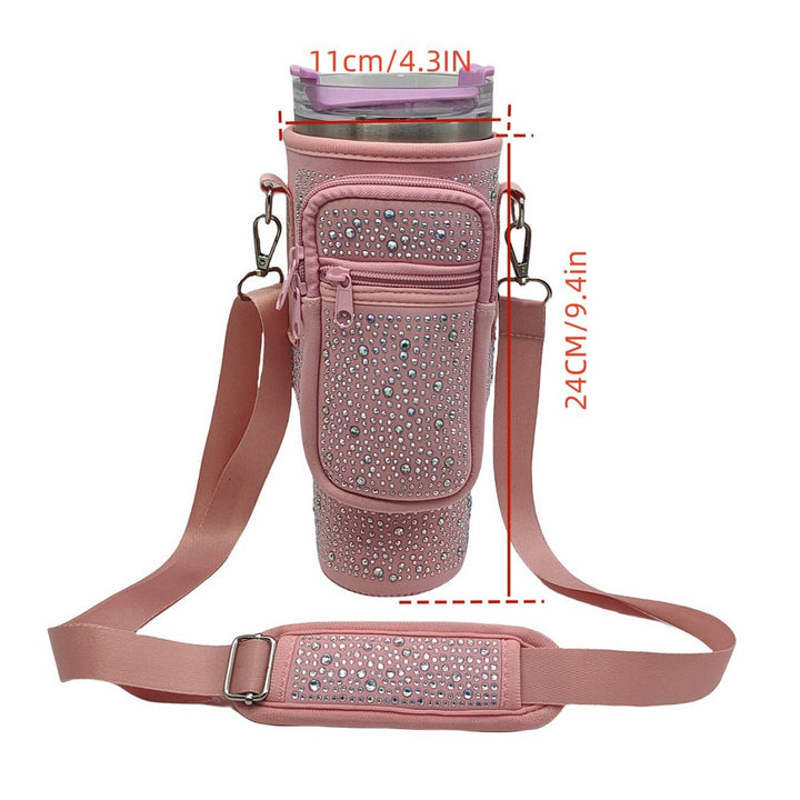 Ladies drinking bottle cover with sparkling rhinestones Bowlift