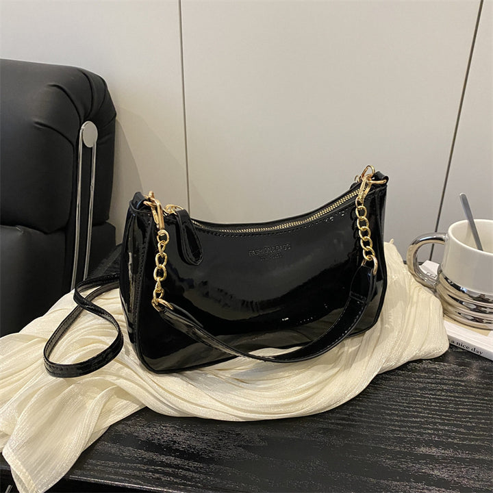 Glossy Patent Leather Crossbody Handbag
