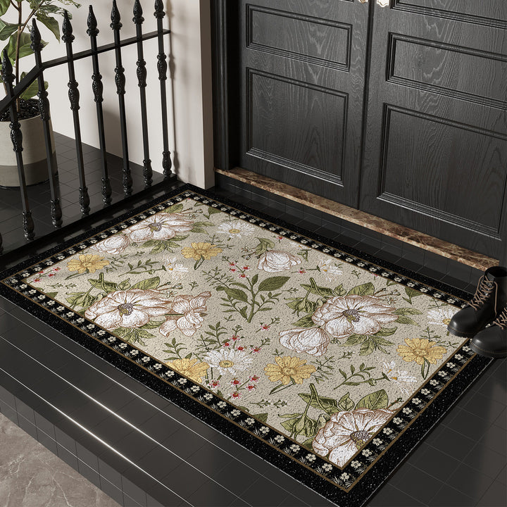 Floral Print Decorative Entry Mat Bowlift