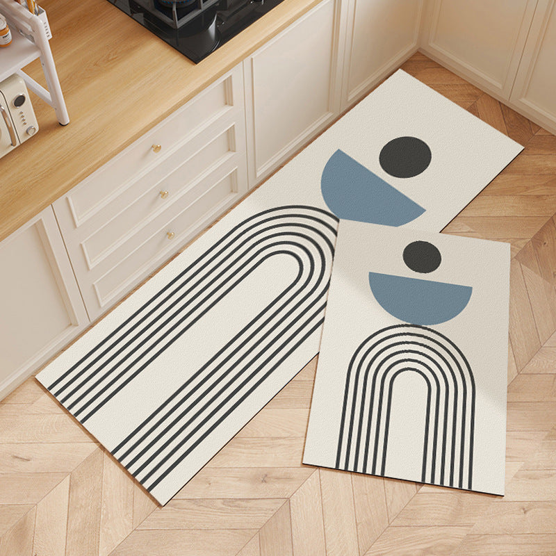 Contemporary Geometric Kitchen Runner Mat