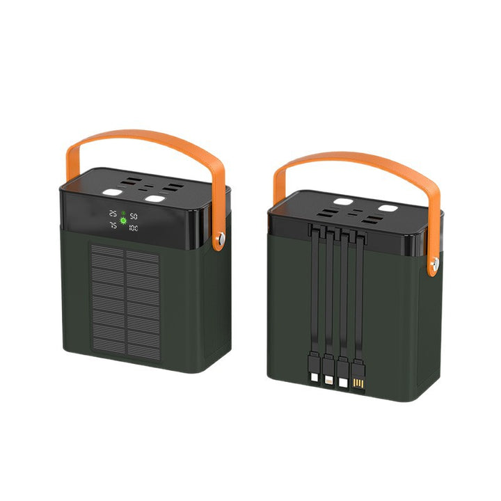 Portable Solar Power Bank with Integrated Cable Management and Digital Display Bowlift