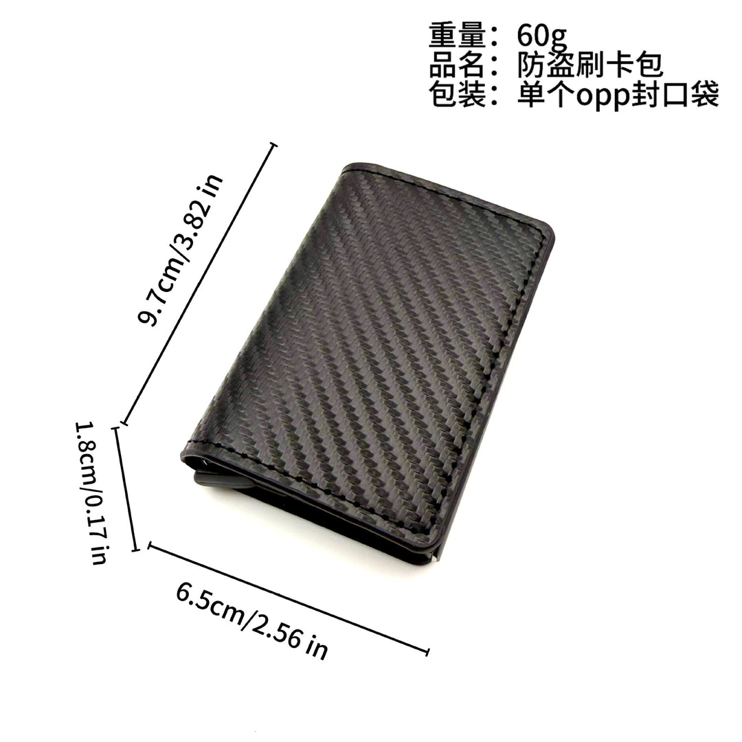 Slim RFID-Blocking Automatic Card Eject Leather Wallet Bowlift