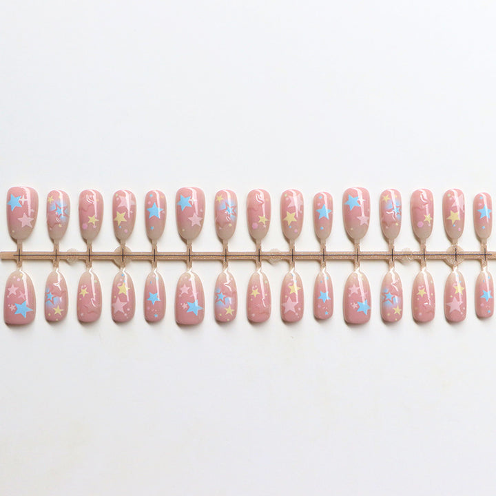 Whimsical Star-Themed Press-On Nail Set Bowlift