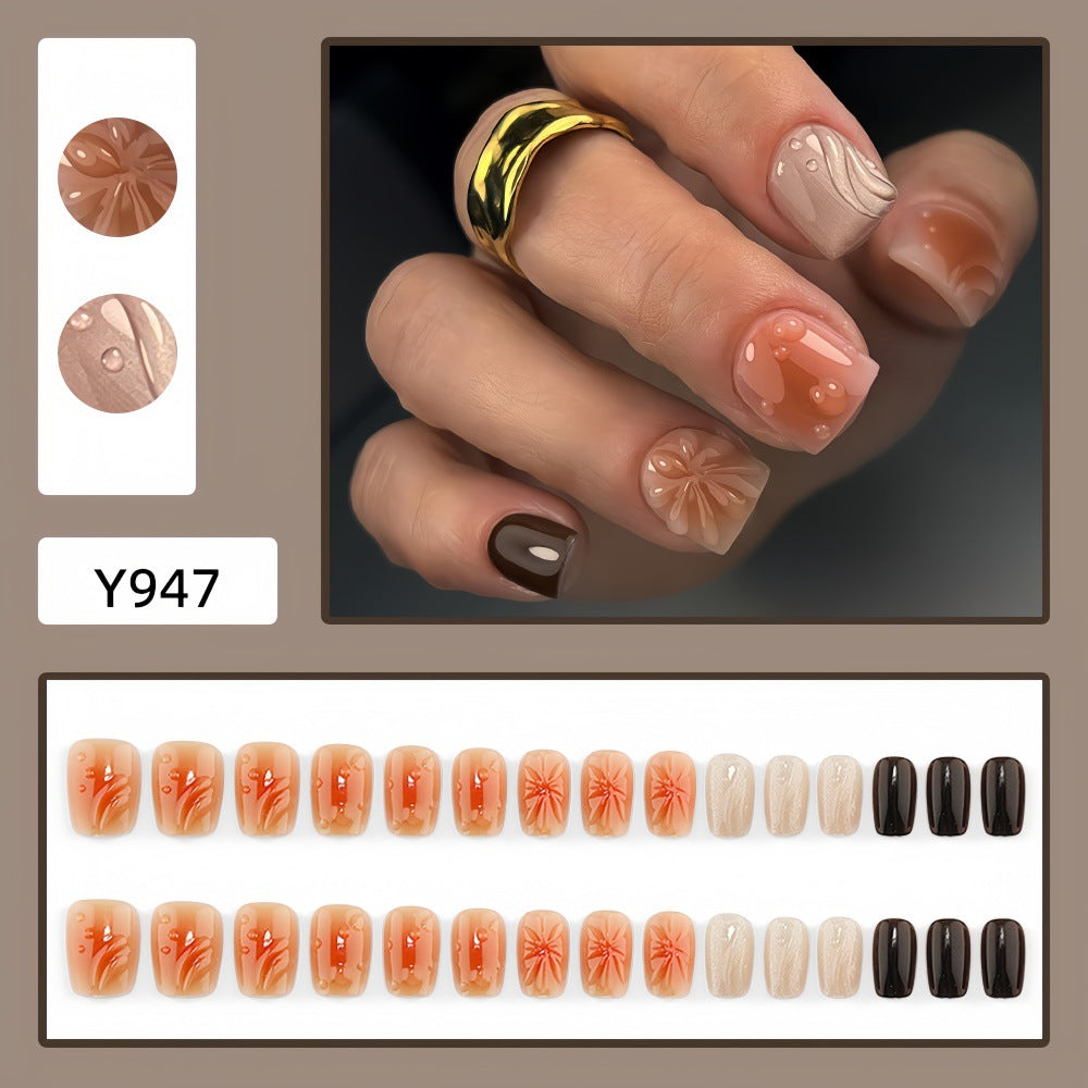 Artificial Nail Set with Beautiful 3D Flower Design Bowlift