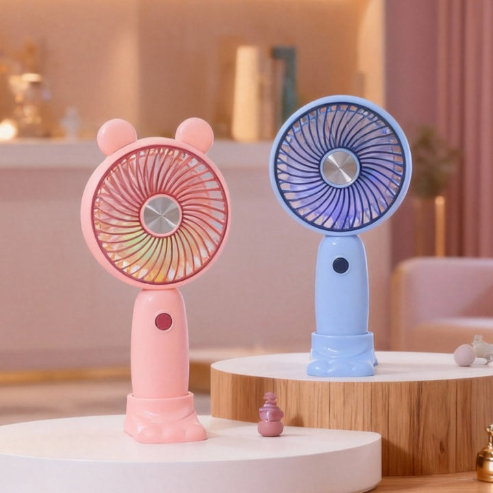Women's portable hand fan with LED display Bowlift