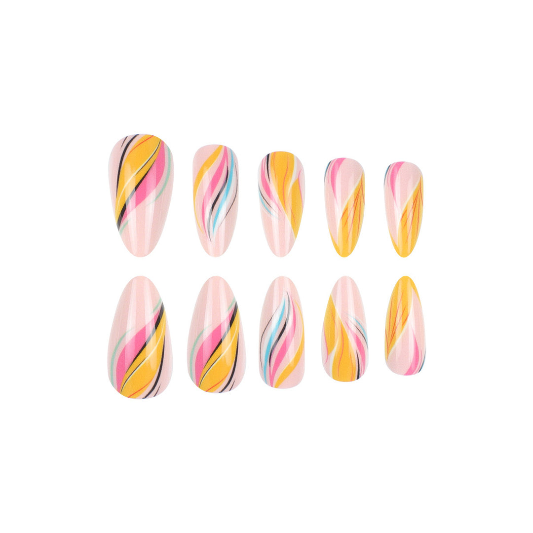 Artistic Ombre Swirl Press-On Nails Bowlift