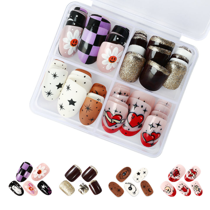 Themed Artistic Press-On Nail Set Bowlift