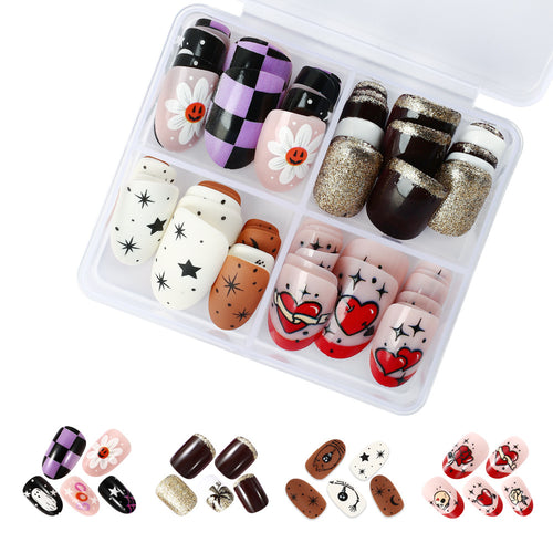 Themed Artistic Press-On Nail Set Bowlift