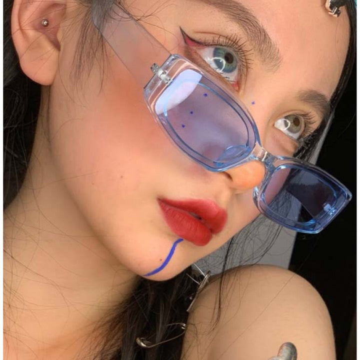Ladies fashionable sunglasses in futuristic transparent design Bowlift