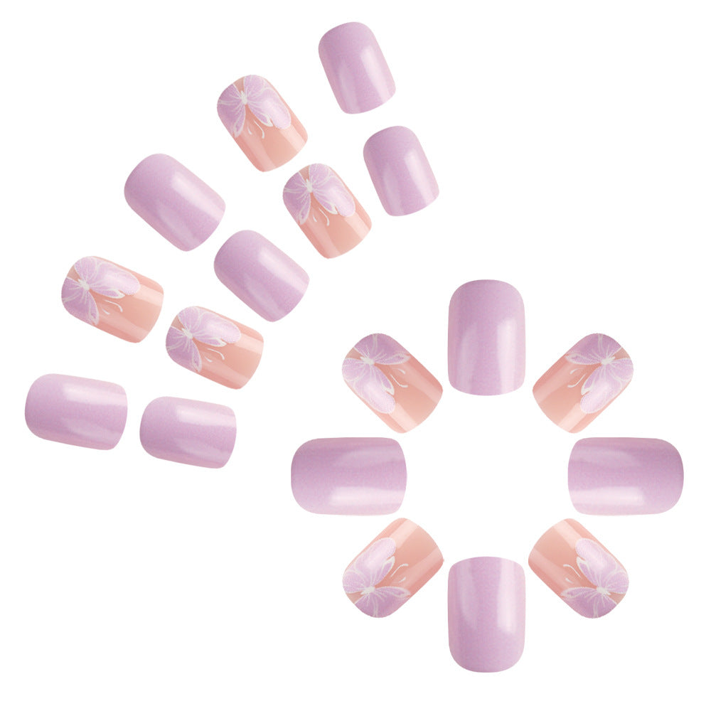 Elegant Floral Gel Nail Art Bowlift