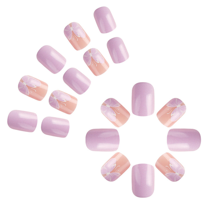 Elegant Floral Gel Nail Art Bowlift
