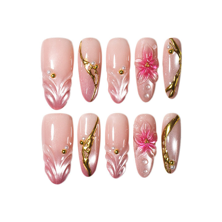 Floral Accent Nail Art Extensions Bowlift