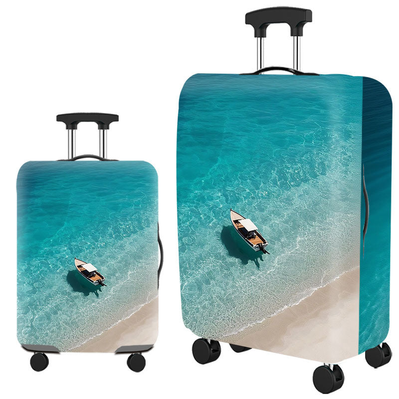 Tropical Leaf Print Hard Shell Luggage Bowlift