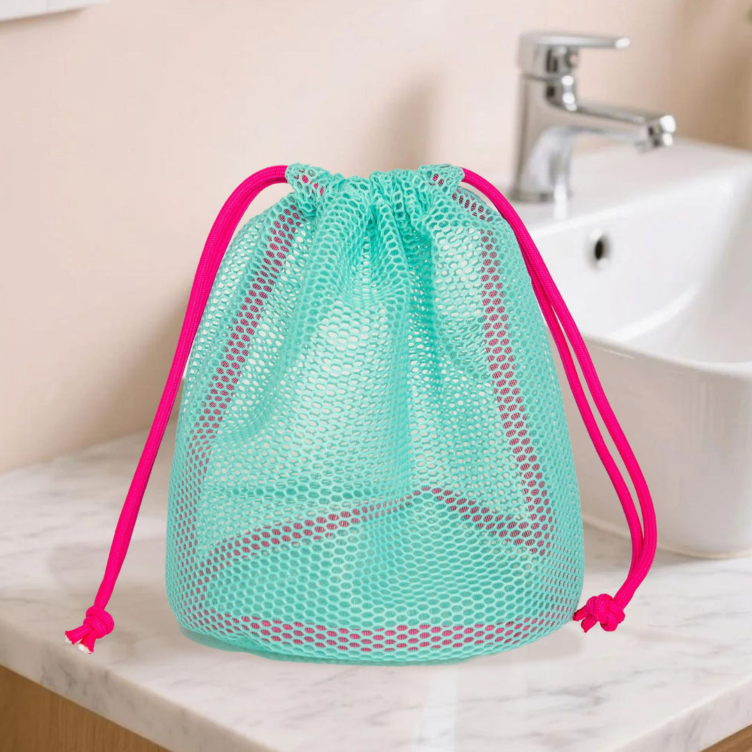 Practical mesh bag with drawstring Bowlift