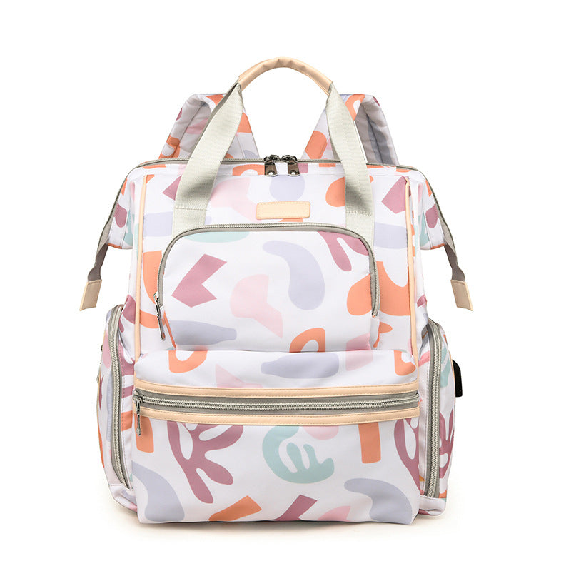 Multi-Functional Patterned Diaper Backpack Bowlift