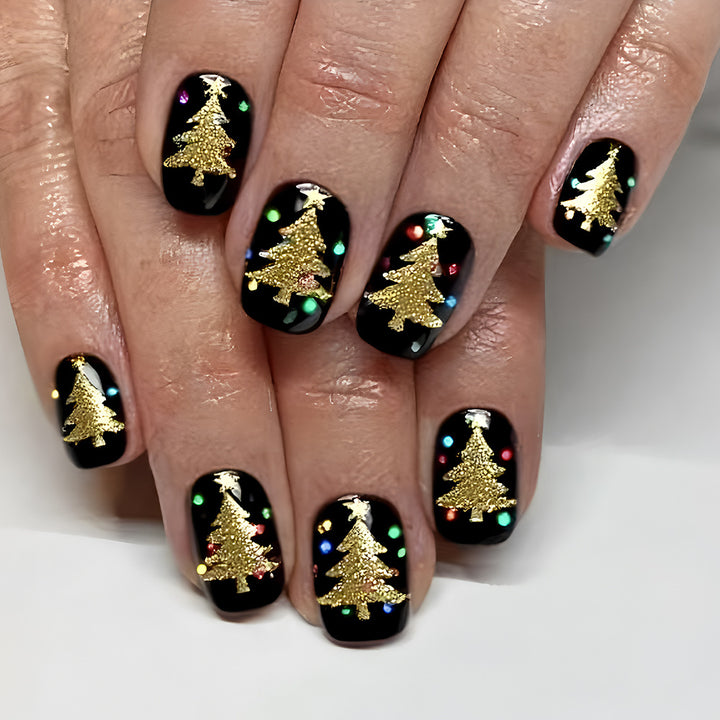 Holiday-Themed Press-On Nail Art Bowlift