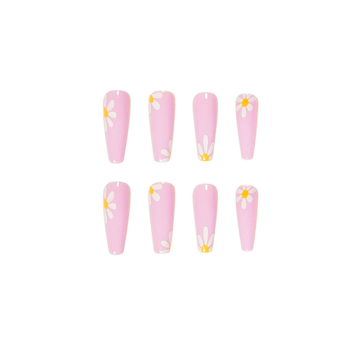 Artistic acrylic nails with flower decoration Bowlift