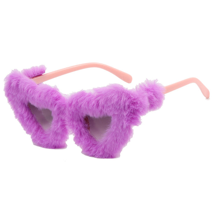 Women Paw Sunglasses with Luxurious Fur Trim Bowlift