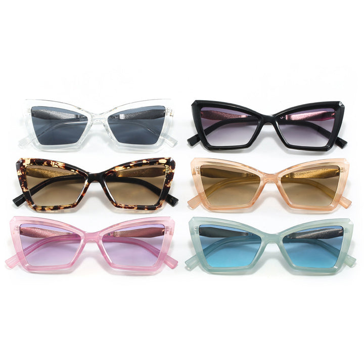 Women's Cat-Eye Sunglasses with Luxurious Transparent Frame Bowlift