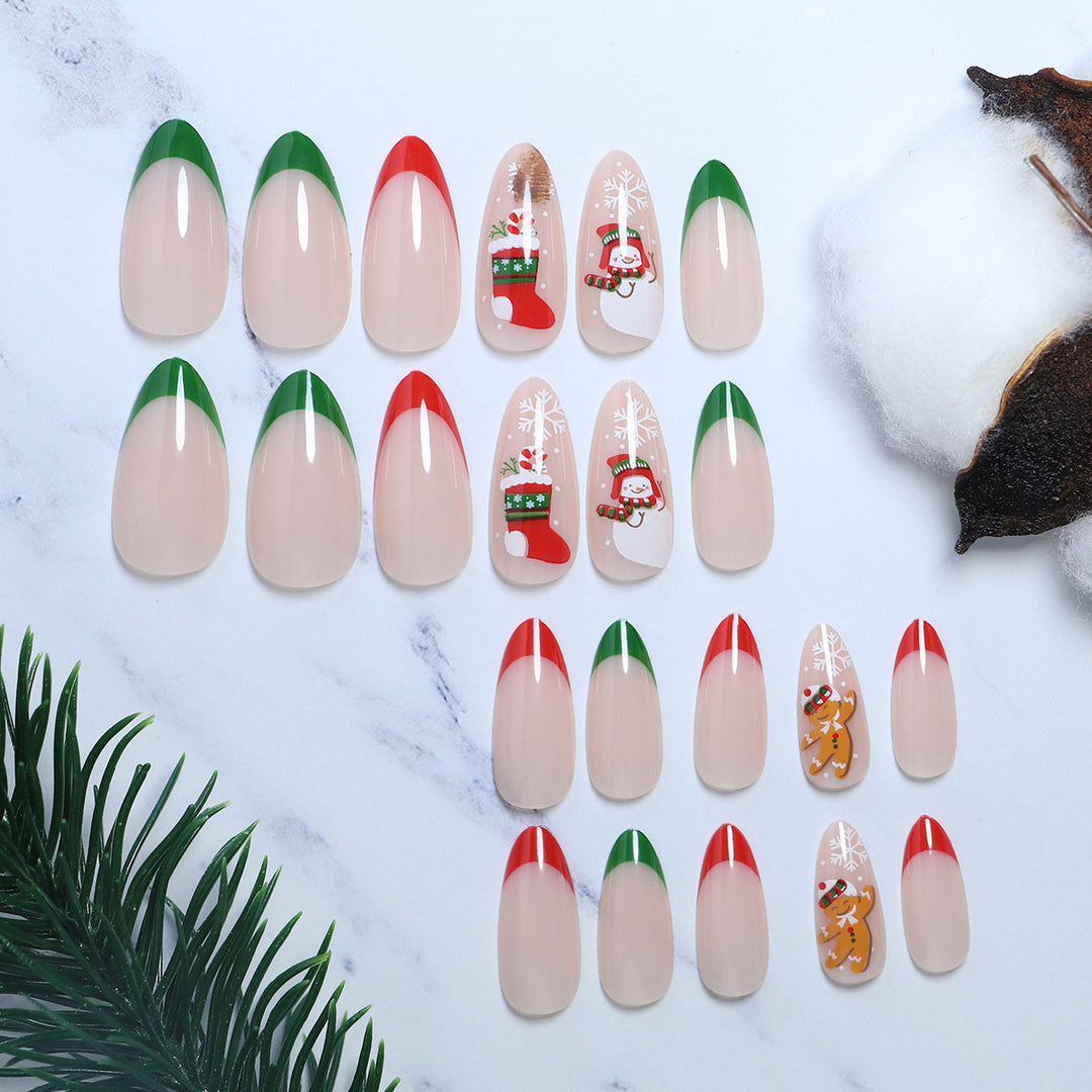 Festive Holiday-Themed Press-On Nails Bowlift